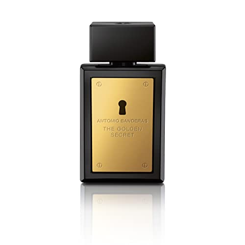 Banderas Perfumes - The Golden Secret - Eau de Toilette Spray for Men - Long Lasting - Masculine, Casual and Elegant Fragrance - Mint, Apple and Spicy Notes - Ideal for Day Wear - 1.7 Fl Oz
