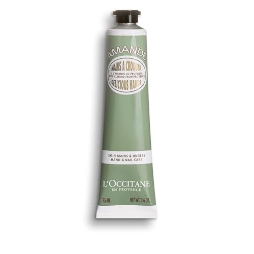 L'Occitane Almond Delicious Hand & Nail Cream: Soften hands & Cuticles with Irresistible Almond Scent, Moisturizing, Infused With Almond Oil, 24-hour hydration