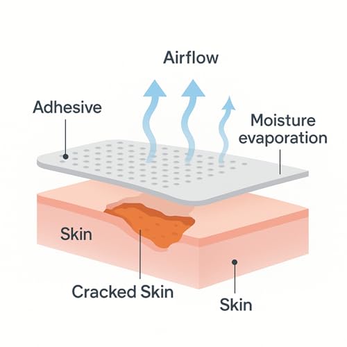 Moisturizing Crack Patches –For Linear, Single Small Crack,For Dry,Cracked Hands,Elbows, Chapped Knees Skin Relief, Hydrating Care – Flexible & Breathable, 10 Patches