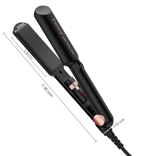 Portable Hair Straightener, 1.5 Inch Wider Plate Flat Iron for Short & Long Hair, Ceramic Travel Hair Straightener with Argan Oil & Keratin Infused, Universal Voltage, with Storage Bag