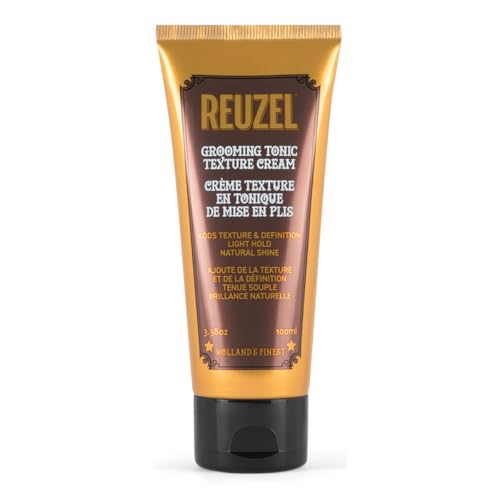 REUZEL Grooming Tonic Texture Cream, Light Hold, Curl Texture and Definition, Natural Shine, Heat Protection, For All Hair Types, 3.38oz