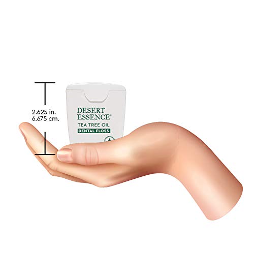 Desert Essence, Tea Tree Dental Floss 50 yd - Gluten Free - Cruelty Free - Naturally Waxed with Bees Wax - No Shred Floss - Tea Tree Oil - Removes Plaque and Build Up, pack of 6