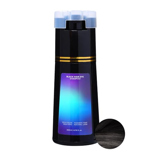 Polar Hair Dye Shampoo, Hair Care Instant Dye Shampoo, Polar Hair Care, Natural Hairs Color Shampoos for Gray Hair Coverage, Suitable for Women & Men (Black)