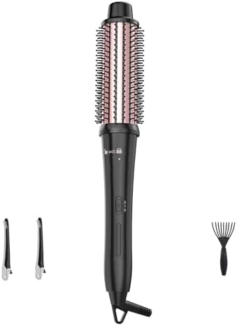 Thermal Brush 1 1/2 Inch Hair Curling Iron, Hot Loose Heated Round Brush Curling Wand Hairstyling Tools, Gift for Girls Women (Rose Gold)