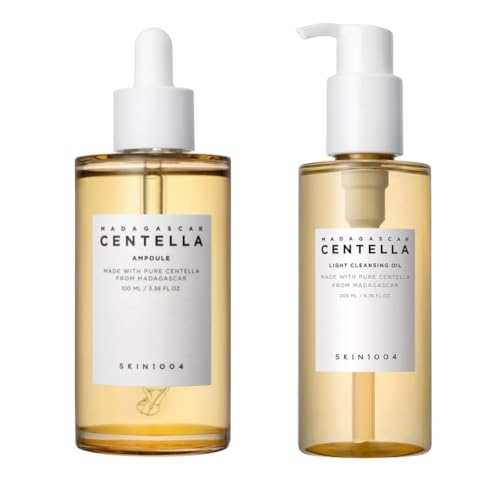 SKIN1004 Madagascar Centella Ampoule 3.38fl.oz (100ml) and Light Cleansing Oil 6.76fl.oz (200ml) Bundle