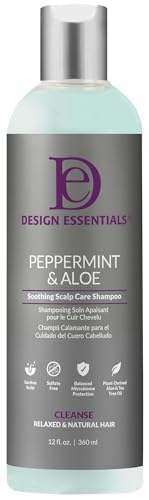 Design Essentials Peppermint & Aloe Therapeutics AntiItch Shampoo Control Scalp Flaking & Itching, 12 Fl Oz