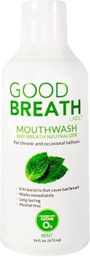 Goodbreath Mouthwash - Mint Mouth Rinse for Chronic Halitosis - New Ozone Technology Oral Rinse - Halitosis Treatment & Bad Breath Neutralizer - Mouthwash for Gum Diseases - Alcohol-Free | 16 Oz