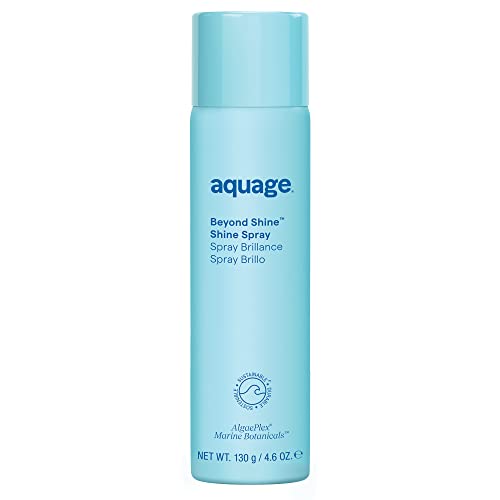 AQUAGE Beyond Shine, Fine-Mist Silkening and Glossing Spray, Creates Shine, Thermal-Pressing Product that Polishes, Silkens, and Smooths Curly Texture, 4.6 fl. oz