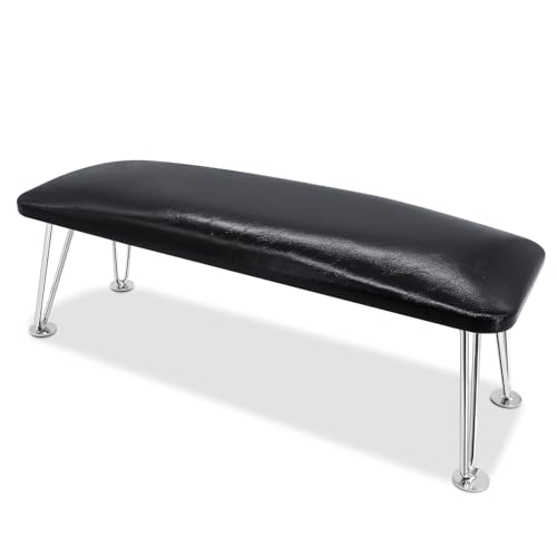 Big Arm Rest for Nails, Microfiber Leather Hand Rest for Nail Tech Salon Home Use Manicure Hand Rest Stand (Black)