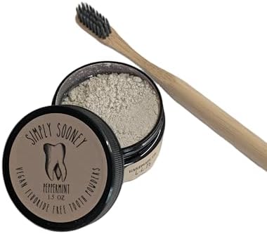 Fluoride Free Remineralizing Toothpaste Powder I Vegan I Gluten Free I Organic Peppermint Essential Oil 1.5oz