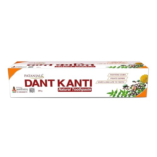 Patanjali Dant Kanti Natural Toothpaste 200g / 6.76 fl oz - (Pack of 5)