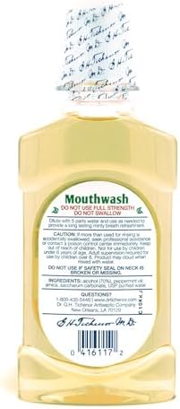 Dr. Tichenor's Peppermint Mouthwash Concentrate - Oral Rinse for Bad Breath and Oral Health with a Minty Punch for Soothing Relief of Minor Sore Throat Irritation - 8 Ounce (Pack of 3)