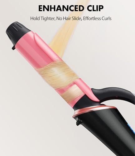 Travel Curling Iron Dual Voltage(110-240V)，1 Inch Mini Curling Iron Travel Size with 5 Adjustable Heat Settings, Ceramic Barrel with Argan Oil Infused, Portable