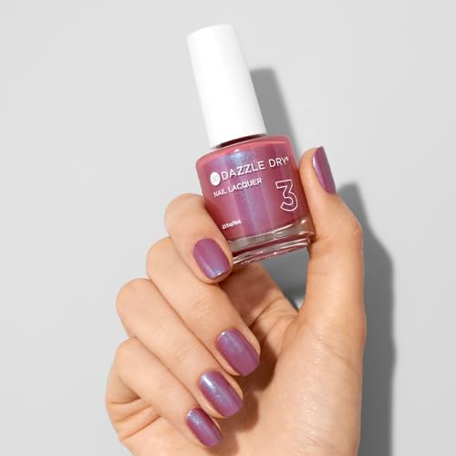 Dazzle Dry Nail Lacquer (Step 3) - School Spirit - A mauve with a blue shimmer. Full coverage shimmer. (0.5 fl oz)