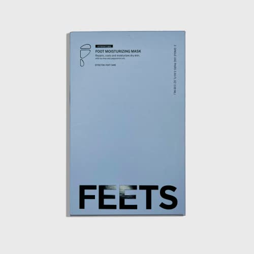 Hydrating Foot Mask with Tea Tree and Peppermint (3-Pack) | Perfect for Men and Women | Deeply Moisturizes Full Foot and Heel | Ultra Hydrating | Soften Calluses, Nourish Heels, and Cool Feel