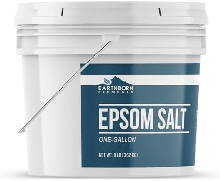 Earthborn Elements Epsom Salt (1 Gallon), Resealable Bucket, Magnesium Sulfate Soaking Solution, All-Natural