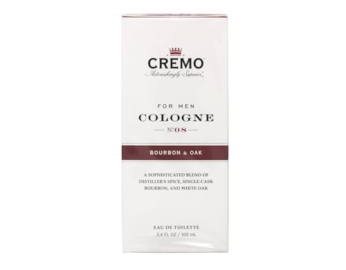 Cremo Cologne for Men No. 8 Bourbon & Oak, 3.4 fl oz (Pack of 2)
