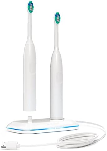 Galvanox Dual Toothbrush Charger for Philips Sonicare Electric Toothbrushes - Replacement for HX6100 Works with Protective Clean 4100, 6100, Kids Models & More (Waterproof Charging Base) 2-in-1