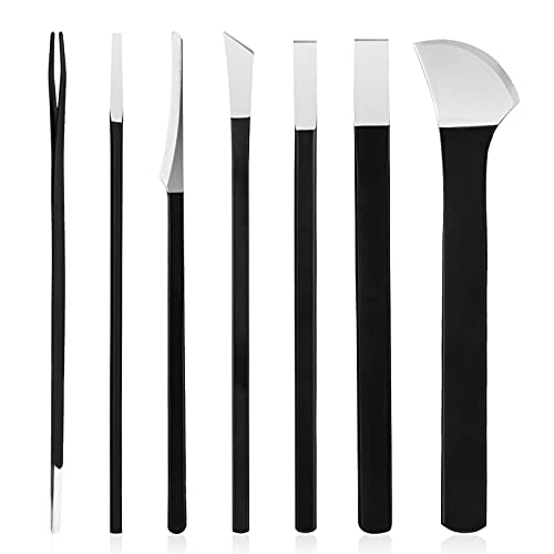 Pedicure Knife Set, Segbeauty 7 Pack Ingrown Toenail Tools with PU Storage Bag, High Manganese Steel Nail Knives Cuticle Remover, Professional Foot Repair Sharp Blade Kit for Nail Corn Callus