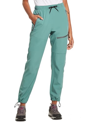 BALEAF Women's Petite Hiking Pants Lightweight Quick Dry Water Resistant Cargo Pants 27'' Inseam for All Seasons Pond Size S