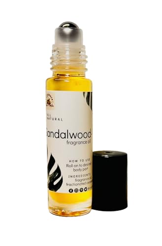 Sandalwood Vanilla Perfume Oil, Alcohol-Free, Long Lasting, Roll On Dispenser