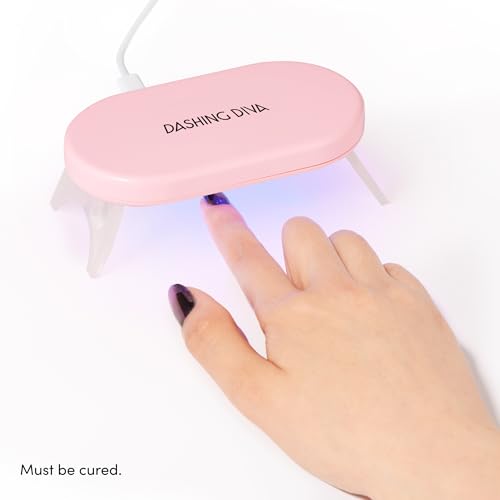 Dashing Diva One Gel Magnetic Starter Kit - Villainous - 3 in 1 Base Coat, Nail Color & Top Coat - Magnetic Polish - 9-Piece Manicure Set with LED Gel Lamp