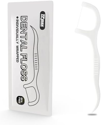500 Count Dental Flossers Each Individually Wrapped, Floss Singles Bag, Travel Hotel Restaurant Office Car Dental Floss, Floss Picks Oral Care Teeth Clean Flat Wire