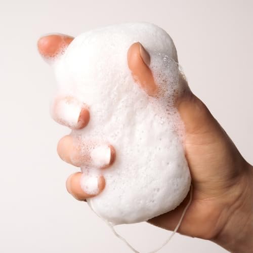 The Compostable Konjac Sponge, 100% Natural Plant-Fiber Cleansing & Reusable Shower Sponge for Smoother Skin, Gentle Exfoliation, 1 Each