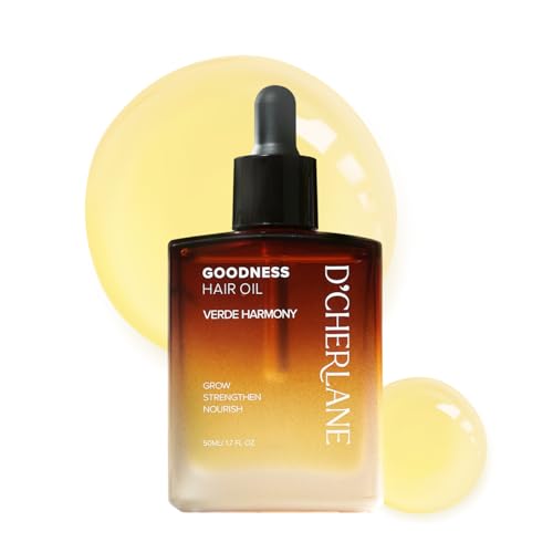 D'Cherlane Goodness Hair Oil – Hair Growth & Deep Scalp Treatment with Rosemary, Argan, Castor, & Coconut Oils For All Hair Types - Verde Harmony Edition