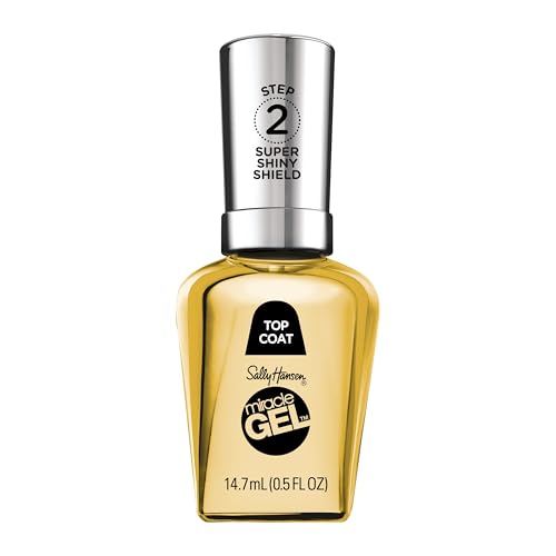 Sally Hansen Miracle Gel, Super Shiny Shield, Quick Dry, Long Lasting, Sheer, Shiny Topcoat Nail Polish