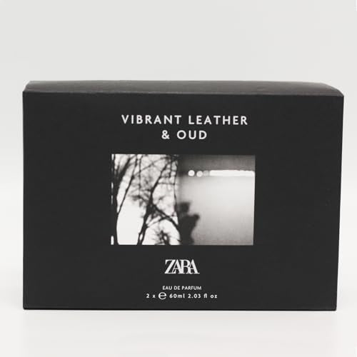 Zara Vibrant Leather and Oud Vibrant Leather Cologne for Men EDP Eau De Parfum Fragrance Set 2x 60 ML (2.03 FL. OZ)