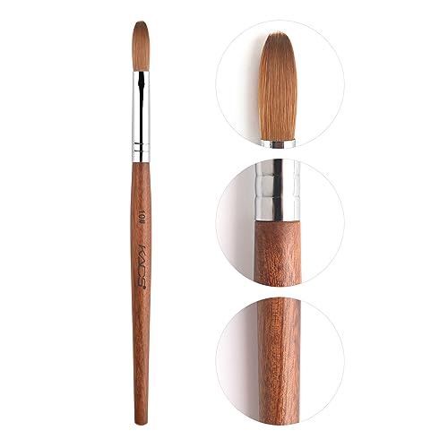 Nail Brush Kolinsky Sable Acrylic Nail Art Brush Professional Red Wooden Nail Brush (10#)