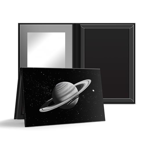 Magnetic Empty Eyeshadow Palette, Makeup Pans Organizer With Mirror Inside, 3D Frosted Finish Art Paper Palette (Cosmic Mystery)