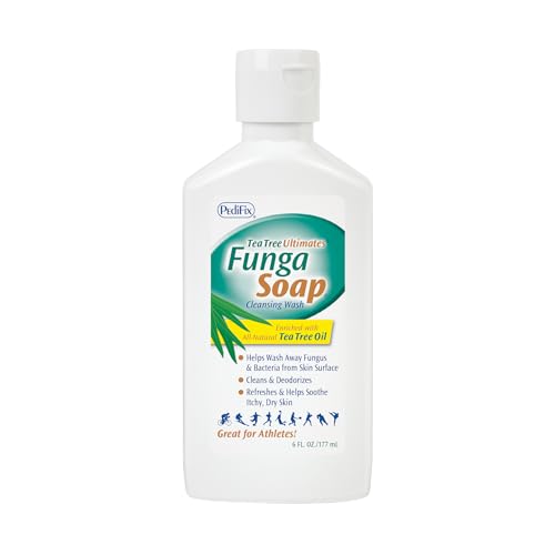 PediFix FungaSoap Tea Tree Cleansing Wash – Antifungal Body Wash & Foot Soap – All-Natural Tea Tree Oil Cleanser for Athlete’s Foot, Ringworm, Jock Itch, Body Odor & Fungus - 6 fl. oz