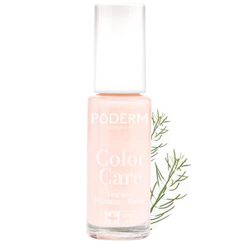PODERM - nail Polish – Enriched with Tea Tree – Improves nail appearance – Ingredients Natural/Vegan - foot/hand - Swiss Made (Powder Pink)