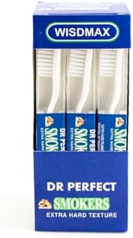 DR PERFECT Adult Smoker's Toothbrush Super Hard Firm Bristles (12)