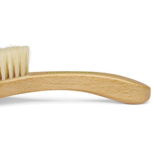 GranNaturals Soft Bristle Hair Brush - Curved Boar Bristle Vintage Style Hairbrush for 360 Waves, Sleek Slick Back Ponytail & Bun, Smoothing, Fades for Women & Men - Wooden Handle