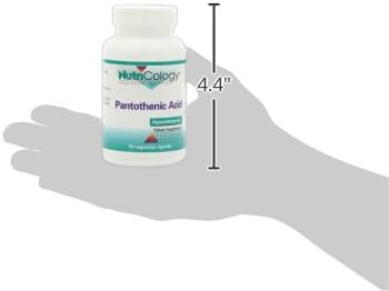 Nutricology Pantothenic Acid - Vitamin B5 for Men & Women, Calcium, 500mg Supplement, Pure, Organic, Vegetarian Capsules - 90 Count