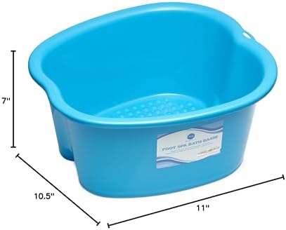 AllSett Health Foot Soaking Bath Basin – Large Size for Soaking Feet | Pedicure and Massager Tub for at Home Spa Treatment | Callus, Fungus, Dead Skin Remover, Blue