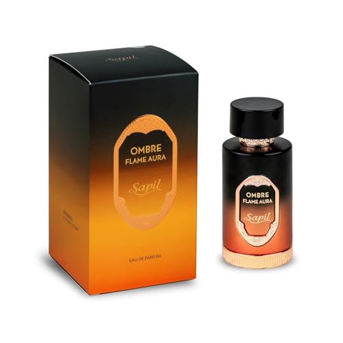 Sapil Ombre Flame Aura Unisex Eau De Parfum - Spiced Oud, Vanilla, Tonka & Amber - Long-Lasting Warm Woody Perfume - 3.38 oz