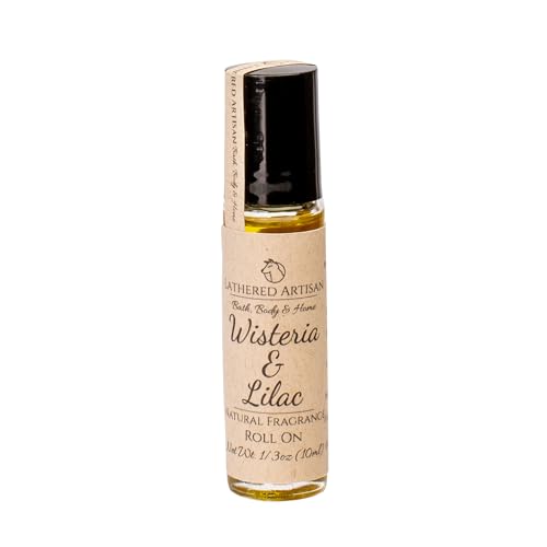 Wisteria & Lilac | Natural Essential Oil Perfume by Lathered Artisan | Alcohol-Free, Plant Based Oil Perfume, Nourishing, and Uniquely Handcrafted (Wisteria & Lilac - Roll On)