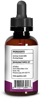 Gentian Violet USP 1% Topical Solution 2oz I Alcohol Free Infant Oral Cleanser I Nursing Safe Formula