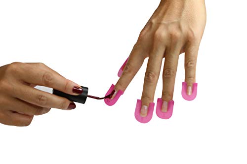 CreaNails Nail Polish Stencils for Adults - Reusable Nail Holder for Painting Nails & French Tip Strips - Spill-Proof Nail Guard Applicator & Shaper for Gel Paint, Decals - 10 Sizes, 26 Pieces