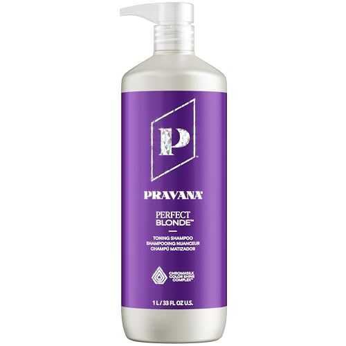 Pravana The Perfect Blonde Purple Toning Shampoo | Neutralizes Brassy, Yellow Tones | For Color Treated Hair | Chromasilk Enhances Shine & Protection | Vegan, Cruelty-Free | Paraben & Sulfate Free
