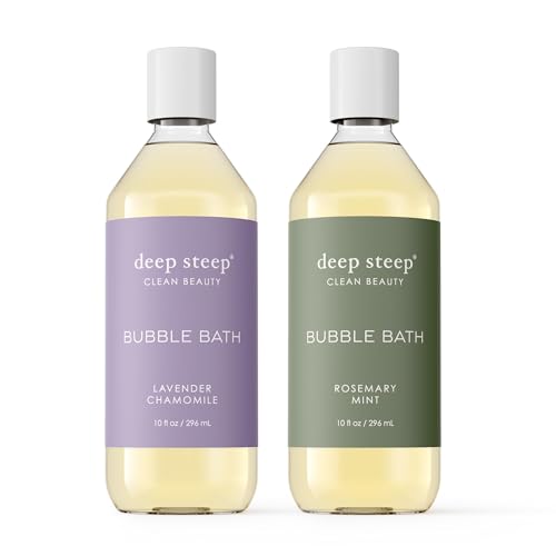 Deep Steep Bubble Bath, 10oz (2 Pack) (10 Fl Oz (Pack of 2), (Relaxing- Lavender Chamomile & Rosemary Mint))