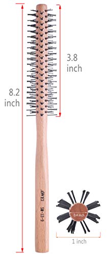 Small Round Brush for Short Hair, 1 Inch Mini Quiff Roller for Women and Men, Best for Thin Hair, Bangs, Beard, Styling, Lifting, Curling off white