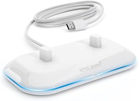 Galvanox 2-in-1 Dual Toothbrush Charger Compatible with Oral B Electric Toothbrushes, Replacement for 3757 - Works with Braun OralB Pro Advantage Smart Genius Vitality iO and Kids Models