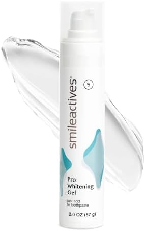 Smileactives Teeth Whitening Gel for Toothpaste with Clinical-Grade Hydrogen Peroxide, Tooth Stain Remover for White Teeth, Dentist Quality Pro Whitening Gel to Remove Coffee Stains, 2 oz Bottle