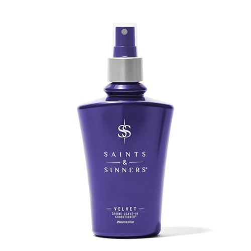 Saints & Sinners Velvet Divine Leave-In Moisturizing Conditioner Hair Detangler Spray for ALL TYPES. Helps Dry Dull Frizzy Coarse Tangled Thermally Environmentally Damaged