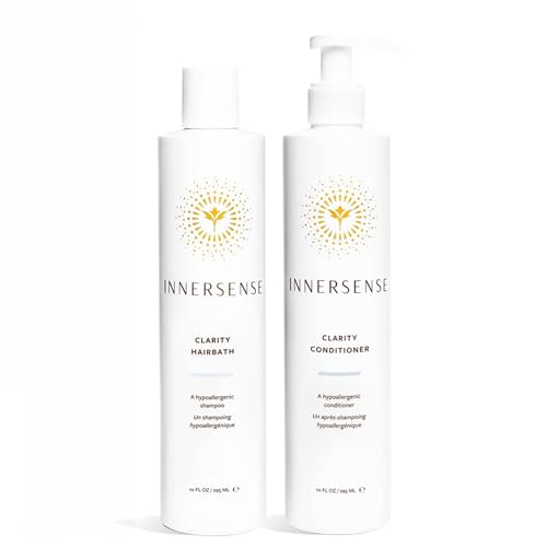 Innersense Organic Beauty - Natural Clear + Calm Hypoallergenic Clarity Hairbath + Conditioner Duo | Non-Toxic, Cruelty-Free Haircare (10 fl oz | 295 ml)